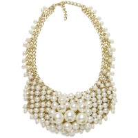 Ivory Pearl Cascade Statement Necklace
